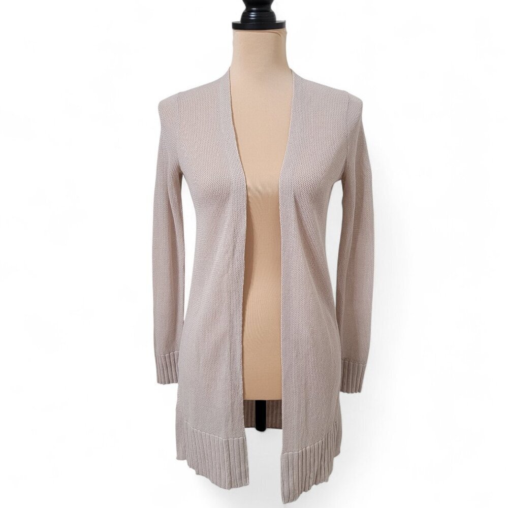 LOFT Petites Size XXSP Bone-Beige Colored Open Cardigan Excellent Used Condition